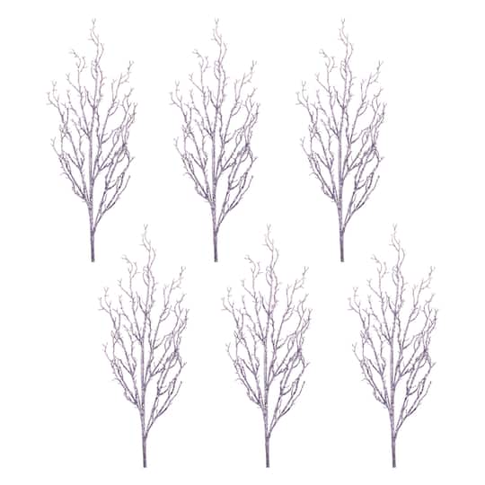 34" Navy Blue Beaded Twig Sprays Set